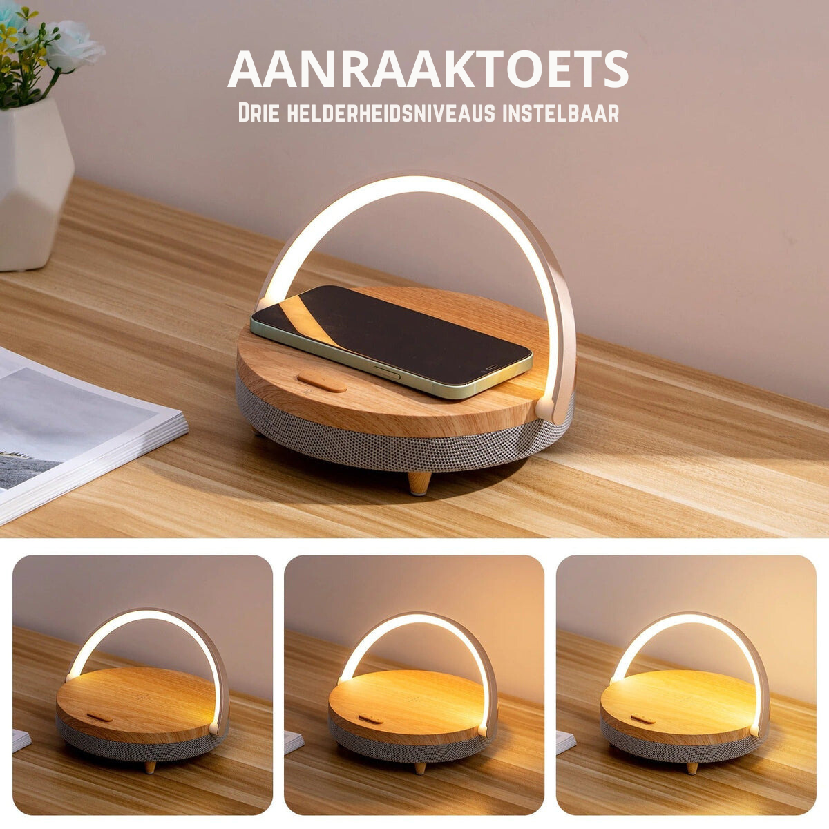 3-in-1 Smart Desk Lamp with Bluetooth Speaker & Wireless ...