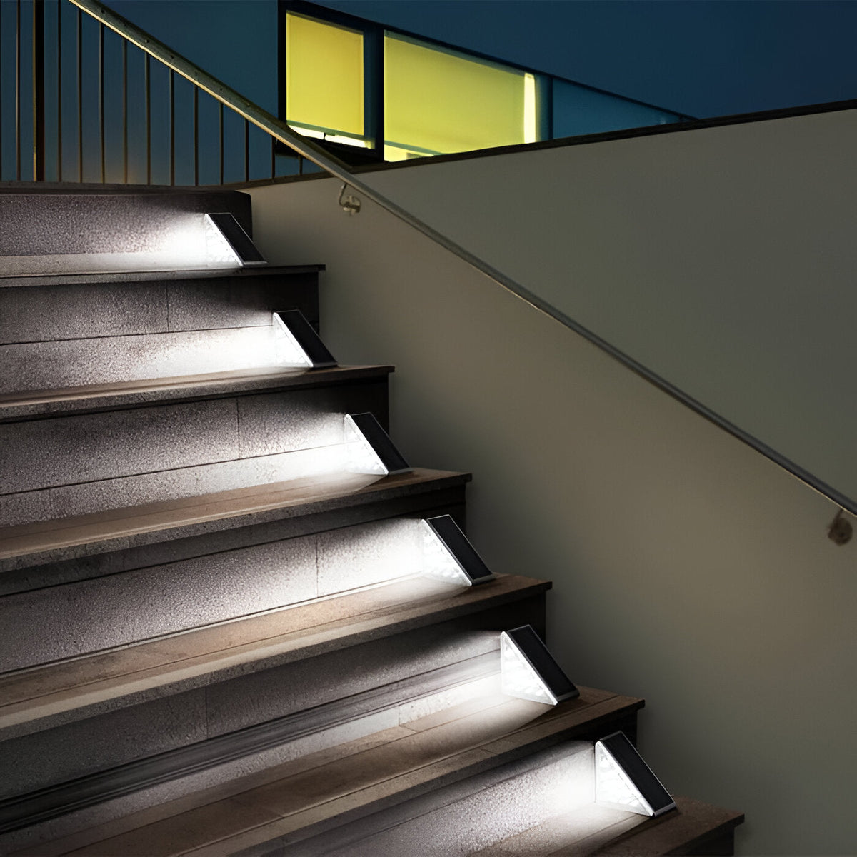 Waterproof LED Solar Triangle Step Lights - Set of 2