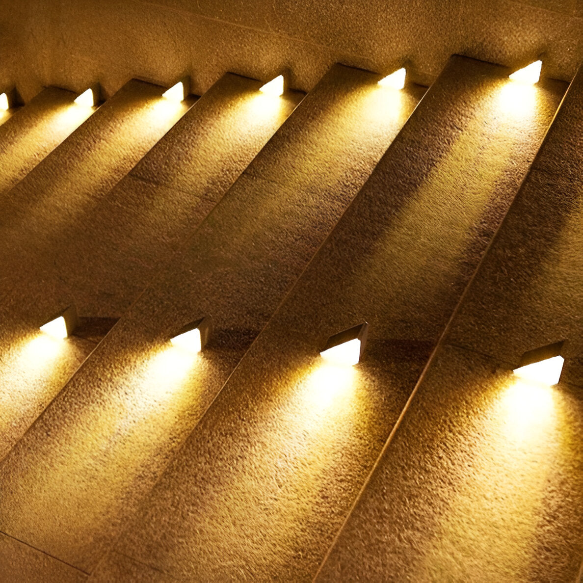 Waterproof LED Solar Triangle Step Lights - Set of 2