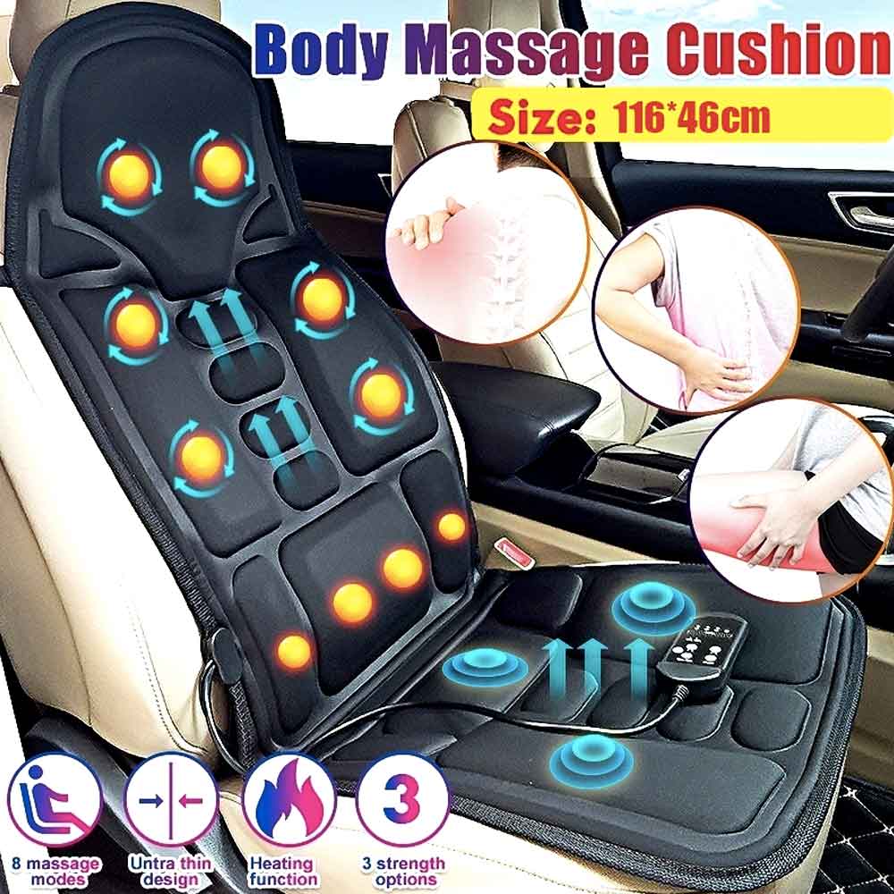 8-Setting Heated Massage Pad for Full-Body Comfort at Home & Car