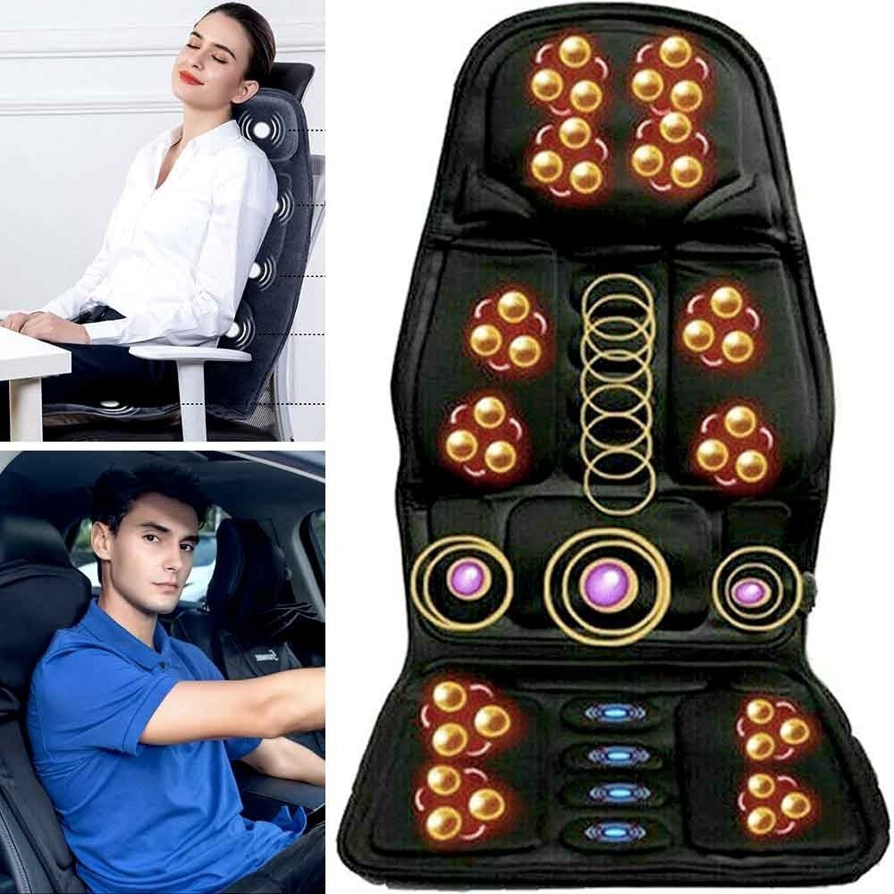8-Setting Heated Massage Pad for Full-Body Comfort at Home & Car