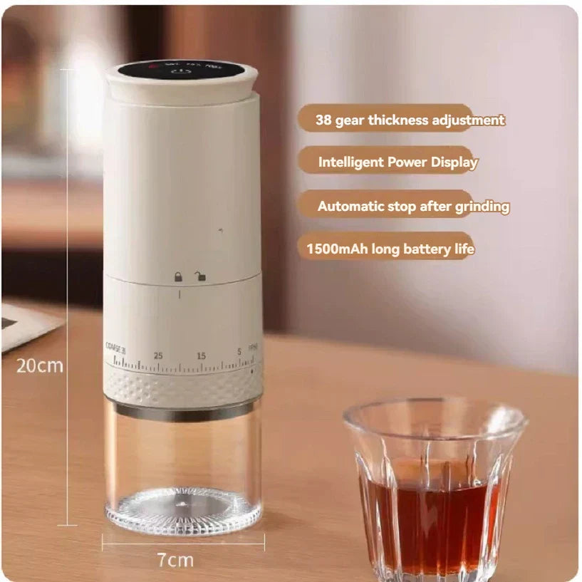 Adjustable 1500mAh USB-C Coffee Grinder Burr Mill