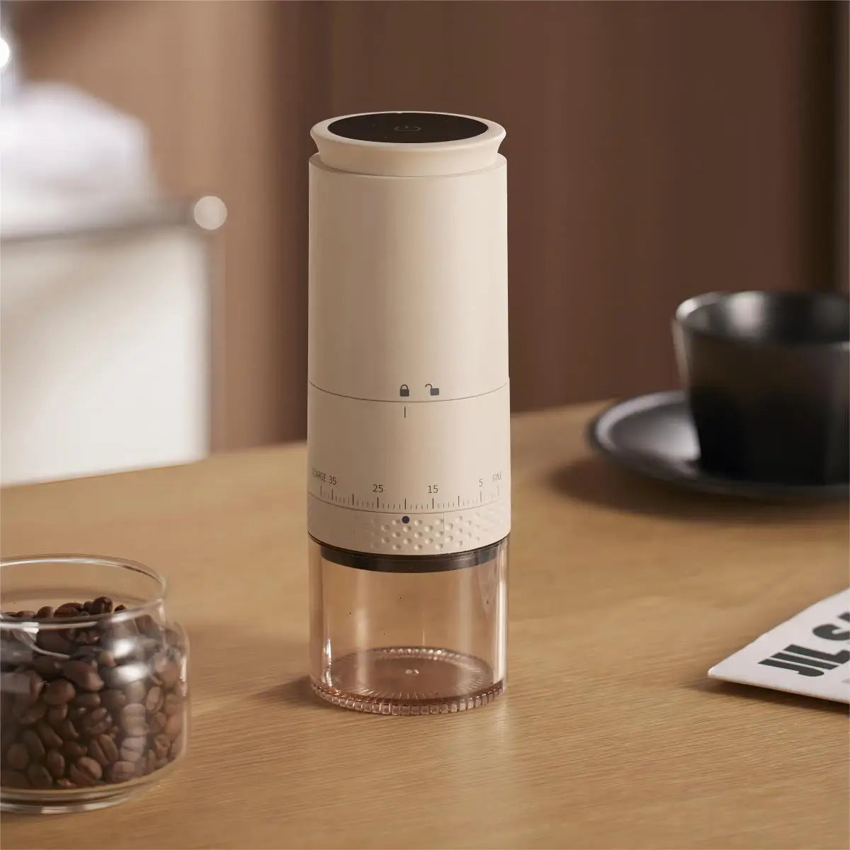 Adjustable 1500mAh USB-C Coffee Grinder Burr Mill