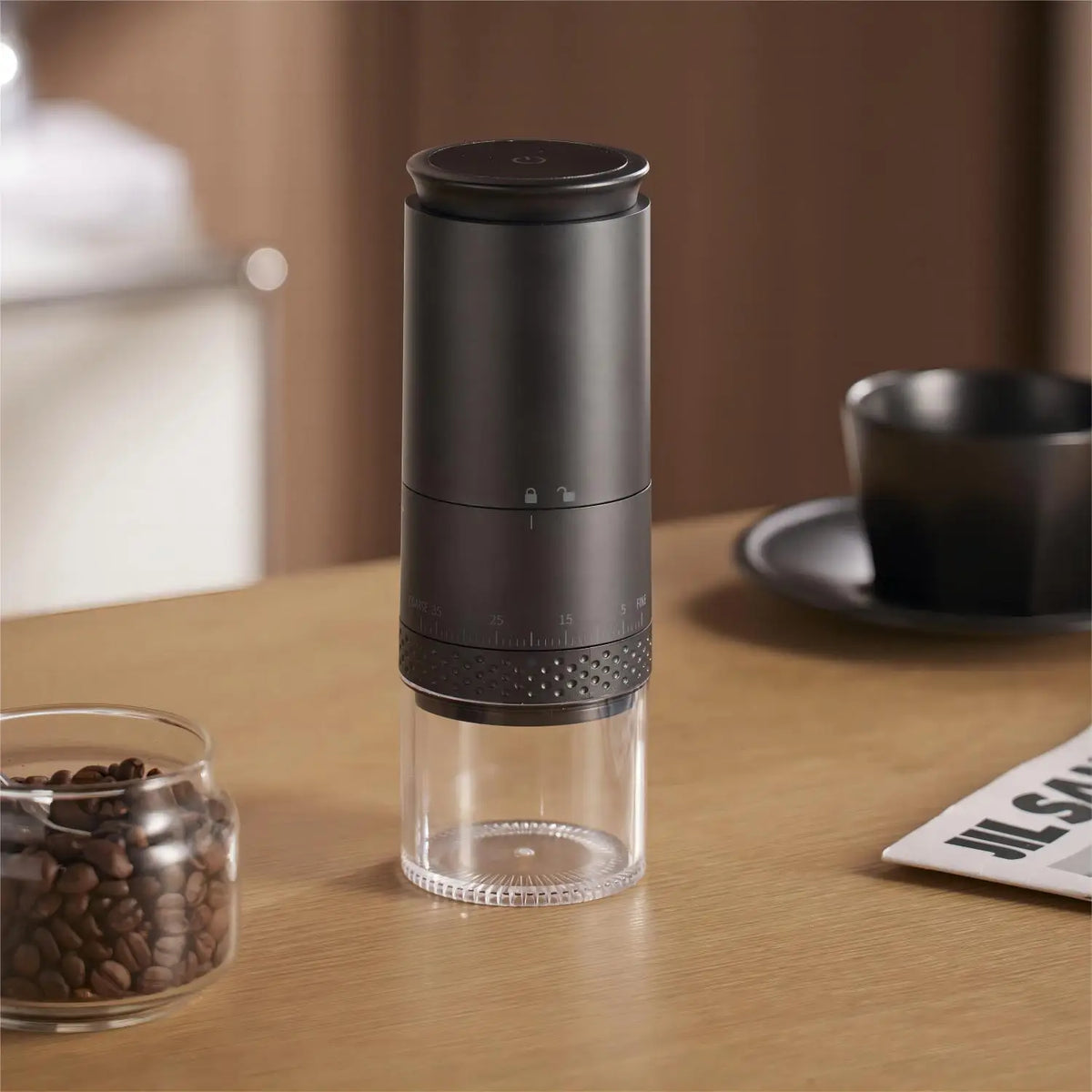Adjustable 1500mAh USB-C Coffee Grinder Burr Mill